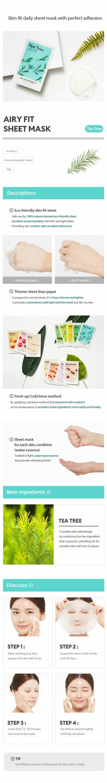 MISSHA Airy Fit Sheet Mask Tea Tree